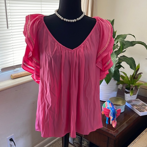 Ramy Brook blouse 👚 pink size M - Picture 1 of 5